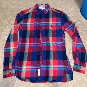 Blue, Red, orange, and teal, Flannel